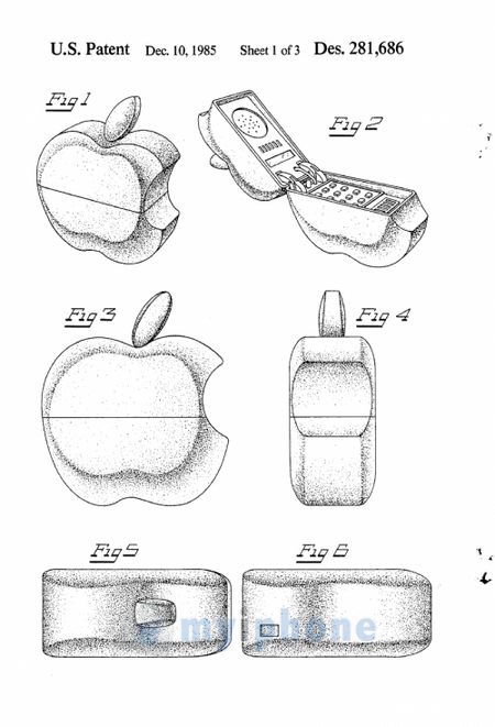 雷死人的1985年蘋果手機概念設(shè)計圖，居然也申請了專利